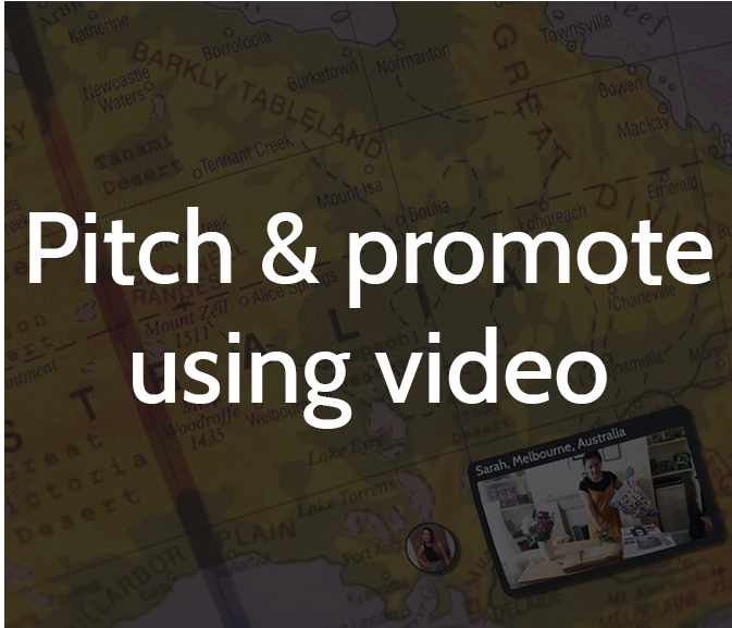 Pitch & promote using video title with map in background