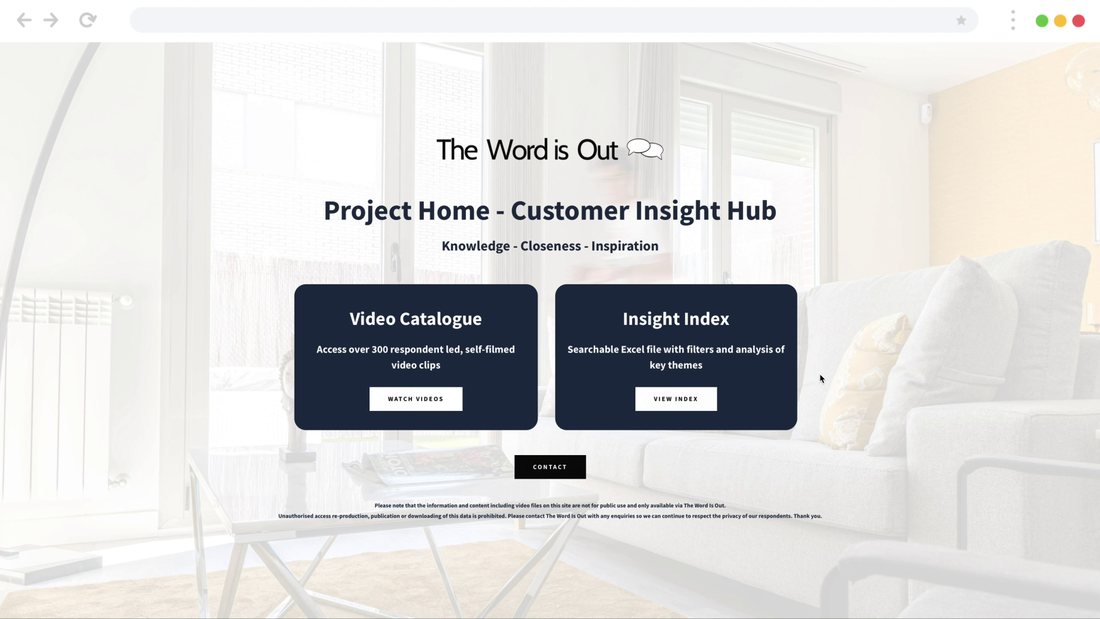 Example of website home page